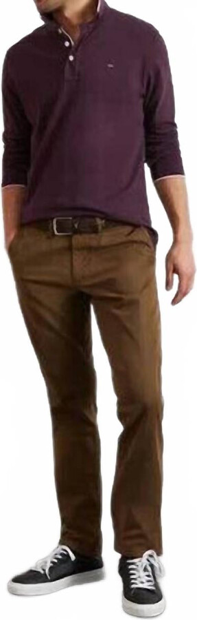 Eden Park Stretch- Cotton Chino Pants In Brown