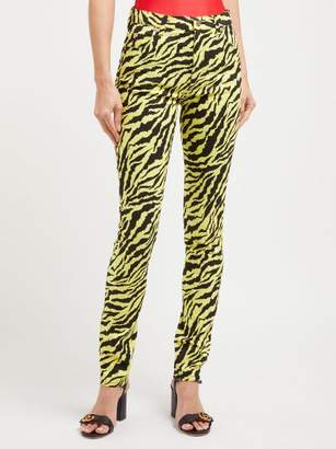 Gucci Tiger Print Mid Rise Slim Leg Jeans - Womens - Yellow Multi