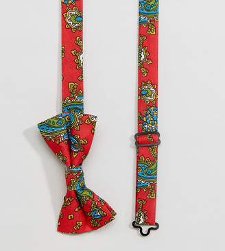 Reclaimed Vintage Inspired Bow Tie In Red Paisley
