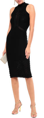 Cushnie Pompom-embellished Pointelle-knit Dress