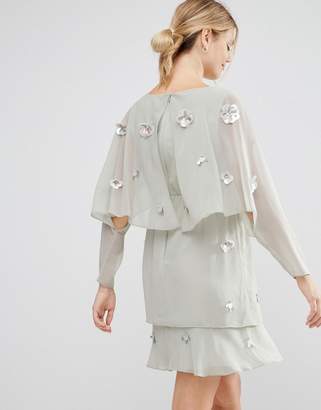 ASOS Maternity 3d Crop Top Embellished Layered Midi Dress
