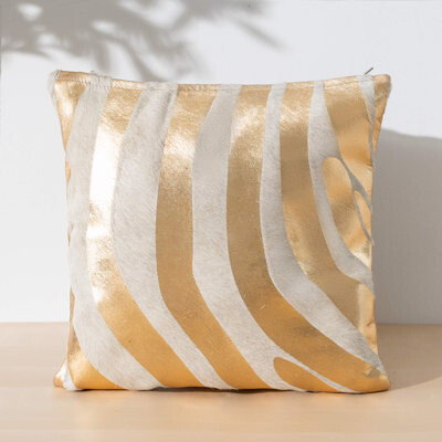 Pergamino Zebra Cowhide Pillow