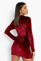Thumbnail for your product : boohoo Velvet Extreme Ruffle Blazer Dress