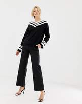 Thumbnail for your product : Y.A.S Tall Tabullah stripe knit jumper-Black