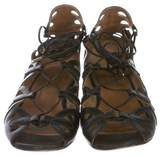 Thumbnail for your product : Aquazzura Leather Lace-Up Flats