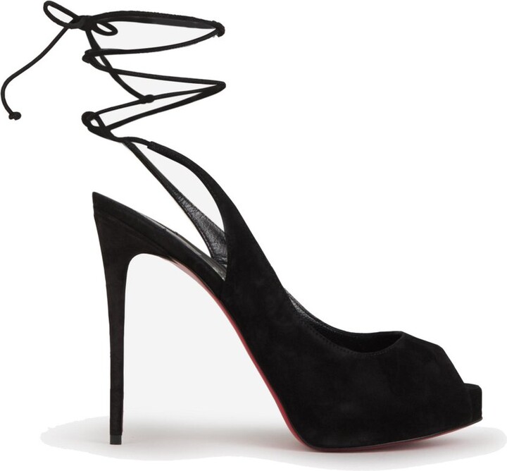 Christian Louboutin Open-Toe Lace Up Heel Sandals - ShopStyle