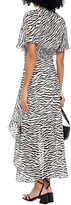 Thumbnail for your product : Maje Rachelle shirred zebra-print jacquard maxi dress