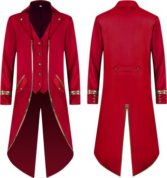 Tailcoats For Women Men Steampunk Tail Coat Jacket Black Gothic Victorian Frock Coat Jacquard Clothing Dress Up Blue Trench Spring Autumn Steampunk Coat Women - Foto 8