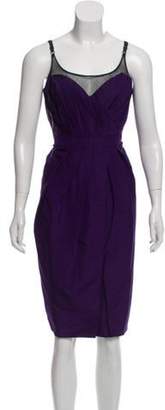 Burberry Silk Pleated Dress Purple Silk Pleated Dress