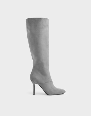 Charles & Keith Textured Knee High Boots