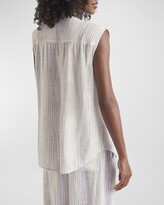 Thumbnail for your product : Splendid Lola Striped Sleeveless Button-Front Top