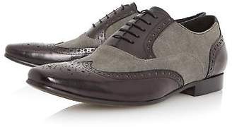 Dune Mens RAYMOND COMBO Canvas And Leather Brogue Shoe in Black Size UK 10