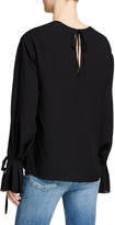 Thumbnail for your product : 3.1 Phillip Lim Silk Tie-Sleeve V-Neck Blouse