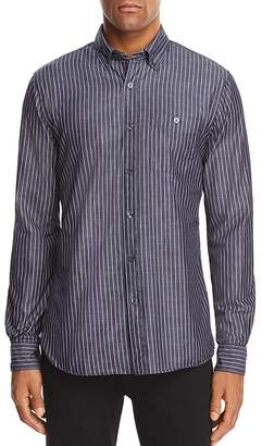 Todd Snyder Indigo Stripe Long Sleeve Button-Down Shirt