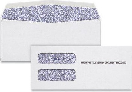 Tops Wht 1099 Double Window Envelope, Gummed Cls, 3.75 x 8.75, 24/PK (TOP22223)