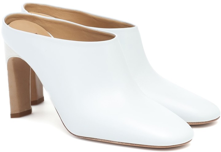 mule heels white