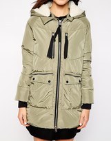 Thumbnail for your product : Warehouse Ribbon Detail Quilted Coat