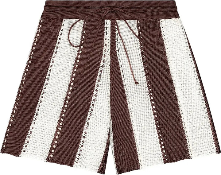 Calle Del Mar Cabana stripe knitted shorts
