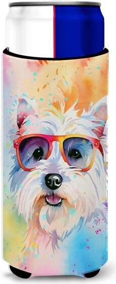 Carolines Treasures DAC2573MUK 12 oz Unisex Westie Hippie Dawg Hugger for Ultra Slim Cans