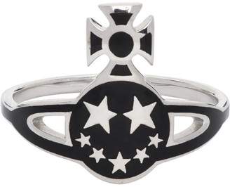 Vivienne Westwood Silver And Black Lazarus Orb Ring Shopstyle Jewelry