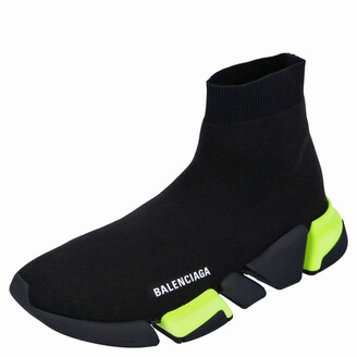 Balenciaga Black/Green Knit Speed Sneakers Size EU 42 - ShopStyle