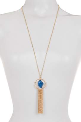 Melrose and Market Druzy & Chain Fringe Pendant Necklace