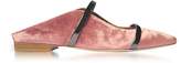Thumbnail for your product : Malone Souliers Maureen Flat Pink and Charcoal Velvet and Leather Mules