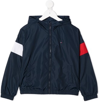 tommy hilfiger junior padded logo anorak jacket