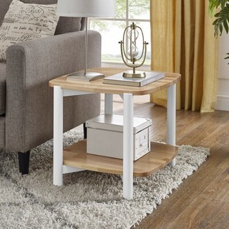 Winston Porter Janes Solid Wood European End Table with Storage Color: Natural/White