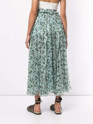 Lee Mathews floral pleated skirt