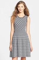 Thumbnail for your product : Charlie Jade Print Sweater Knit Fit & Flare Dress