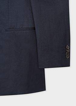 Paul Smith Men's Slim-Fit Navy Cotton-Linen Buggy Lined Blazer