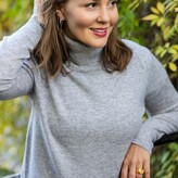 Thumbnail for your product : Tirillm "Cassie" Cashmere Turtle Neck Pullover - Grey