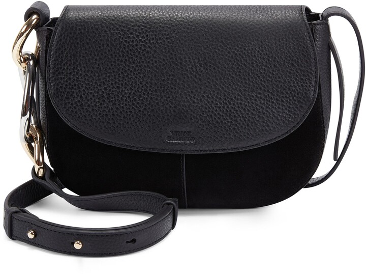 vince camuto black leather crossbody purse