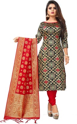  Indian Style Cotton Silk Churidar Salwar Suit with