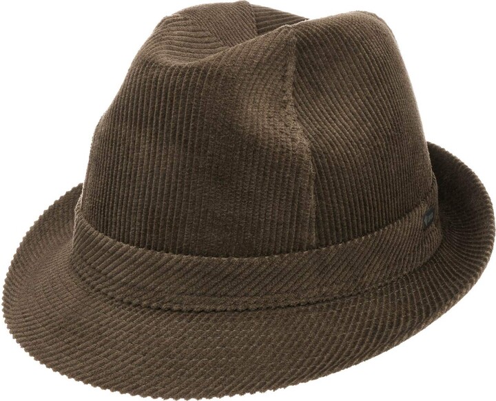Lipodo Molinar Corduroy hat Men s hat Made from 100% Cotton Trilby with Grosgrain Ribbon and Lining 