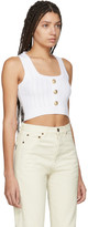 Thumbnail for your product : Balmain White Knit Crop Tank Top