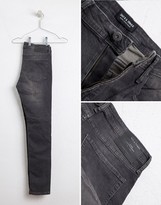 Thumbnail for your product : Jack and Jones Intelligence skinny fit rip knee jeans in dark gray