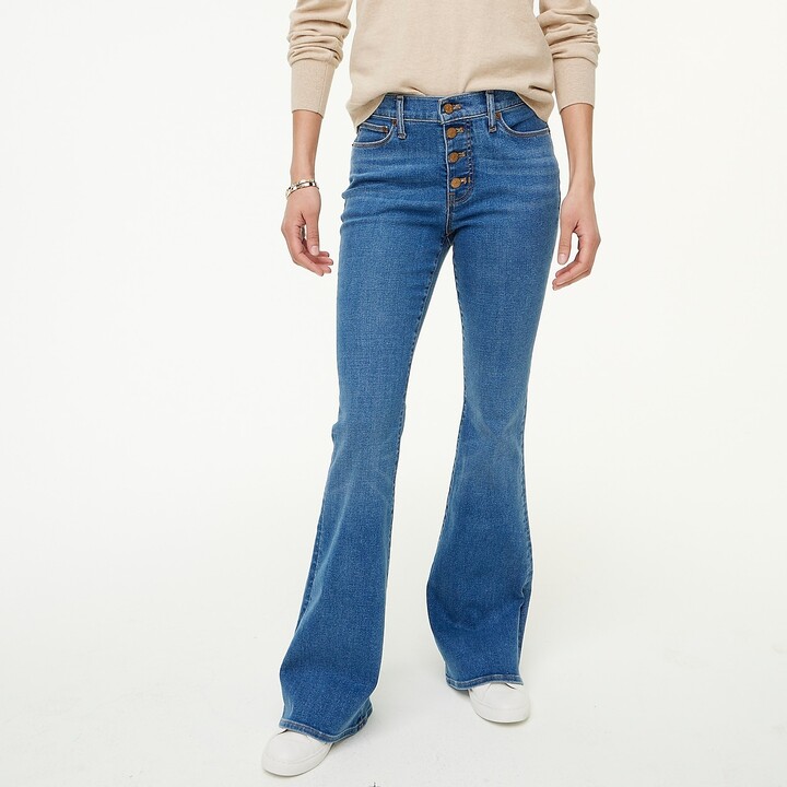 J.Crew Factory Women's Petite FullLength Flare Jean In AllDay Stretch
