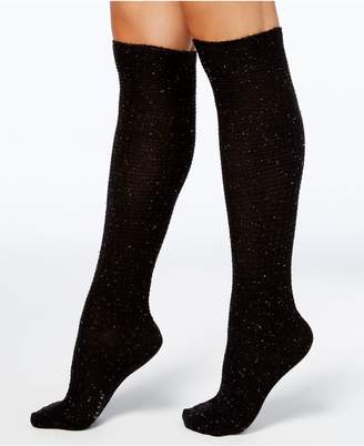 Hue Women's Cuffed Waffle-Knit Tweed Knee-High Socks