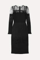 Thumbnail for your product : Dolce & Gabbana Tulle And Lace-trimmed Cady Dress - Black
