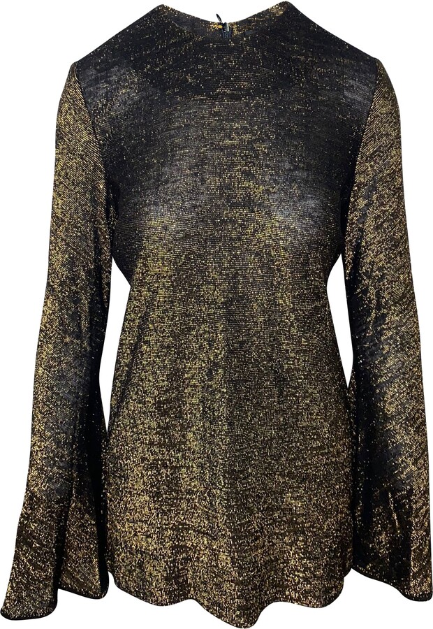 Ellery Inception Fluted Sleeve Top in Black Viscose