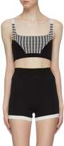 Thumbnail for your product : Nagnata Houndstooth check jacquard panel knit bralette