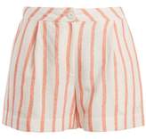 Thumbnail for your product : Thierry Colson Biarritz Spugna High-waisted Shorts - Womens - Orange Stripe