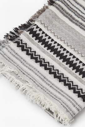 French Connection Grey Aztec Patterned Throw