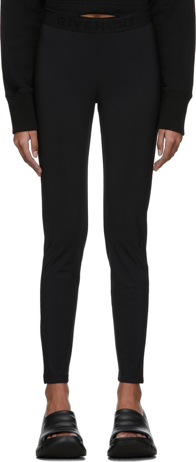 Givenchy Black Jersey Logo Leggings - ShopStyle