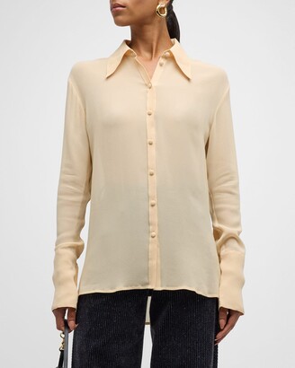 Sheer Button Down Shirt | ShopStyle