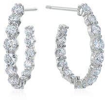 Maria Canale Pear-Shaped Hoop Earrings with Diamonds, 1.66 tdcw