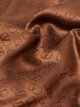 Valentino Garavani V-logo Silk-blend Scarf - Light Brown