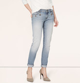 Thumbnail for your product : LOFT Petite Relaxed Skinny Jeweled Jeans in Horizon Blue Wash